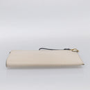 Salvatore Ferragamo Clutch Bag Leather Ivory Gold Tone Auth BA16897-7