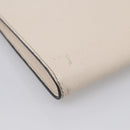 Salvatore Ferragamo Clutch Bag Leather Ivory Gold Tone Auth BA16897-9