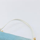 CELINE C Macadam Hand Bag Suede Turquoise Blue Gold Tone Auth BA16898-11