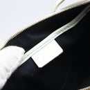 CELINE C Macadam Hand Bag Suede Turquoise Blue Gold Tone Auth BA16898-18