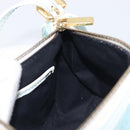 CELINE C Macadam Hand Bag Suede Turquoise Blue Gold Tone Auth BA16898-21