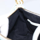 CELINE C Macadam Hand Bag Suede Turquoise Blue Gold Tone Auth BA16898-22