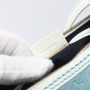 CELINE C Macadam Hand Bag Suede Turquoise Blue Gold Tone Auth BA16898-24