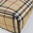 BURBERRY Nova Check Hand Bag PVC Beige Auth BA16900A-11