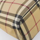 BURBERRY Nova Check Hand Bag PVC Beige Auth BA16900A-14