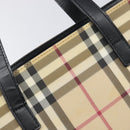 BURBERRY Nova Check Hand Bag PVC Beige Auth BA16900A-17