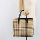 BURBERRY Nova Check Hand Bag PVC Beige Auth BA16900A-25