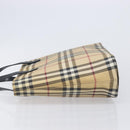 BURBERRY Nova Check Hand Bag PVC Beige Auth BA16900A-5