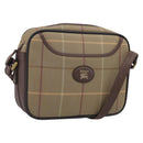 Burberrys Nova Check Shoulder Bag Canvas Brown Gold Tone Auth BA16901-1