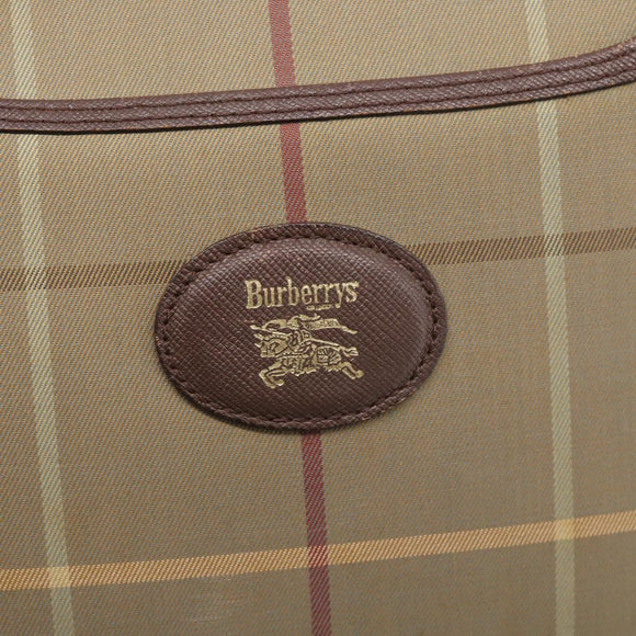 Burberrys Nova Check Shoulder Bag Canvas Brown Gold Tone Auth BA16901