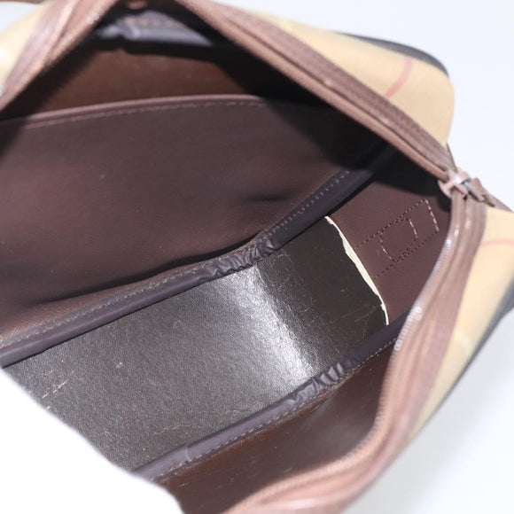 Burberrys Nova Check Shoulder Bag Canvas Brown Gold Tone Auth BA16901