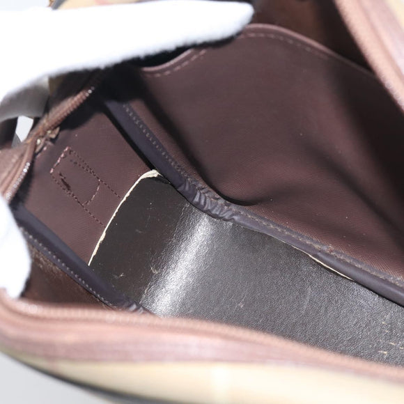Burberrys Nova Check Shoulder Bag Canvas Brown Gold Tone Auth BA16901