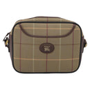 Burberrys Nova Check Shoulder Bag Canvas Brown Gold Tone Auth BA16901-2