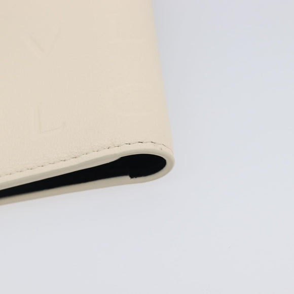 BVLGARI Card Case Leather Ivory Silver Auth BA16902V