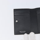 BVLGARI Card Case Leather Ivory Silver Auth BA16902V-14