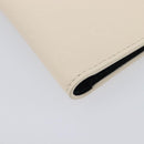BVLGARI Card Case Leather Ivory Silver Auth BA16902V-9