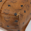 MCM Vicetos Shoulder Bag PVC Leather Brown Gold Tone Auth BA16903-12