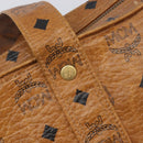 MCM Vicetos Shoulder Bag PVC Leather Brown Gold Tone Auth BA16903-15