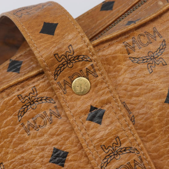 MCM Vicetos Shoulder Bag PVC Leather Brown Gold Tone Auth BA16903