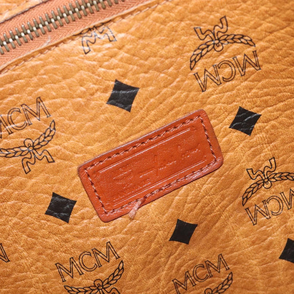 MCM Vicetos Shoulder Bag PVC Leather Brown Gold Tone Auth BA16903