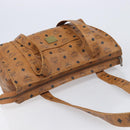 MCM Vicetos Shoulder Bag PVC Leather Brown Gold Tone Auth BA16903-6