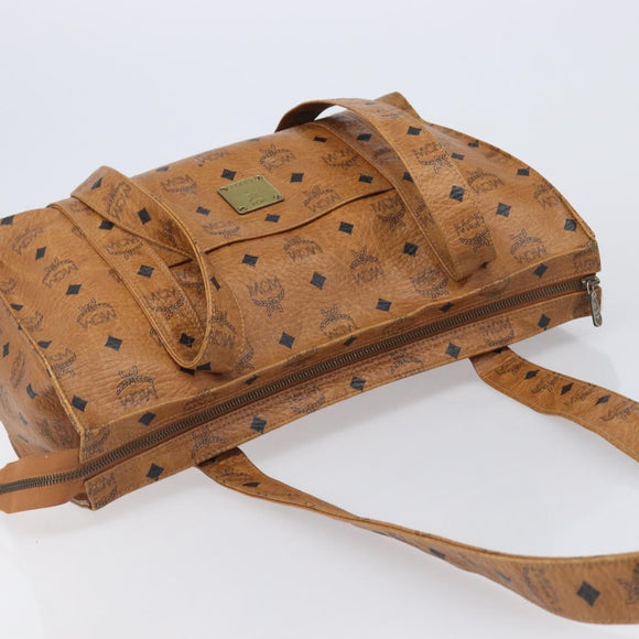 MCM Vicetos Shoulder Bag PVC Leather Brown Gold Tone Auth BA16903