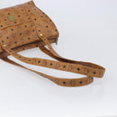 MCM Vicetos Shoulder Bag PVC Leather Brown Gold Tone Auth BA16903-7