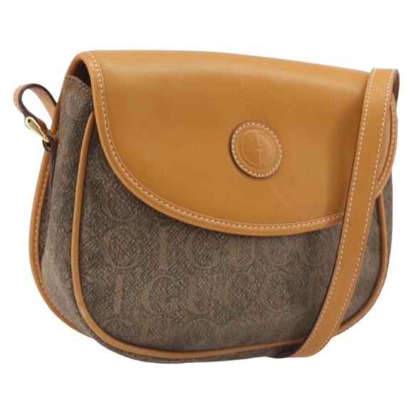 GUCCI Shoulder Bag Leather Brown Gold Tone 007 14 3074 Auth BA16906
