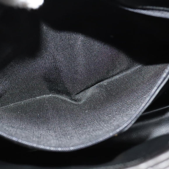 BALLY Quilted Chain Shoulder Bag Leather Black Gold Auth BA1691