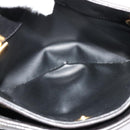 BALLY Quilted Chain Shoulder Bag Leather Black Gold Auth BA1691-21