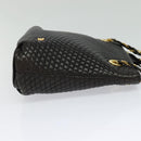 BALLY Quilted Chain Shoulder Bag Leather Black Gold Auth BA1691-4