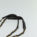 BALLY Quilted Chain Shoulder Bag Leather Black Gold Auth BA1691-8