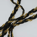 BALLY Quilted Chain Shoulder Bag Leather Black Gold Auth BA1691-9