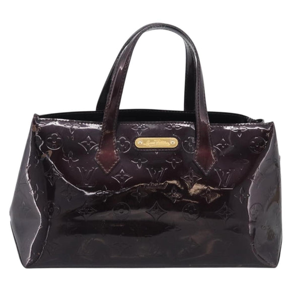LOUIS VUITTON Monogram Vernis Wilshire PM Hand Bag Amarante M93641 Auth BA16910