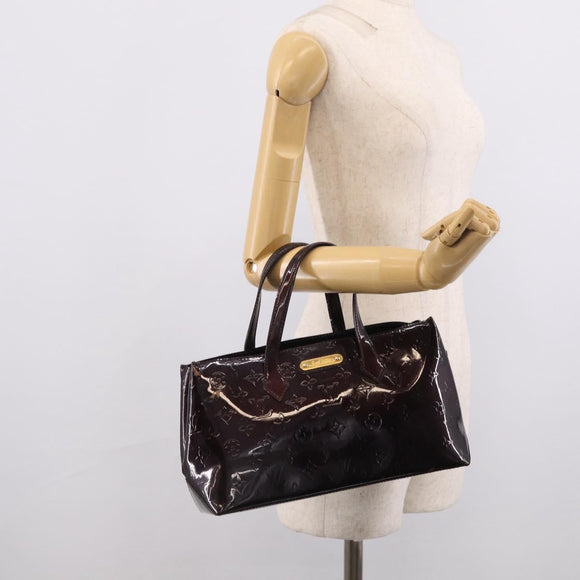 LOUIS VUITTON Monogram Vernis Wilshire PM Hand Bag Amarante M93641 Auth BA16910