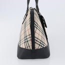 BURBERRY Nova Check Hand Bag Canvas Beige Silver Auth BA16911A-5