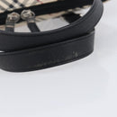 BURBERRY Nova Check Hand Bag Canvas Beige Silver Auth BA16911A-8