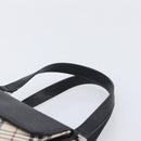 BURBERRY Nova Check Hand Bag Canvas Beige Silver Auth BA16911A-9