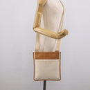 Salvatore Ferragamo Gancini Shoulder Bag Leather White Brown Auth BA16913-23