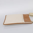 Salvatore Ferragamo Gancini Shoulder Bag Leather White Brown Auth BA16913-5