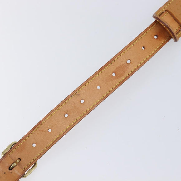 LOUIS VUITTON Shoulder Strap Leather Beige Gold Tone LV Auth BA16915