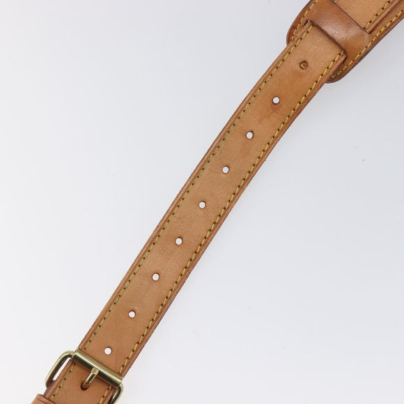 LOUIS VUITTON Shoulder Strap Leather Beige Gold Tone LV Auth BA16915