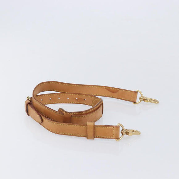 LOUIS VUITTON Shoulder Strap Leather Beige Gold Tone LV Auth BA16915