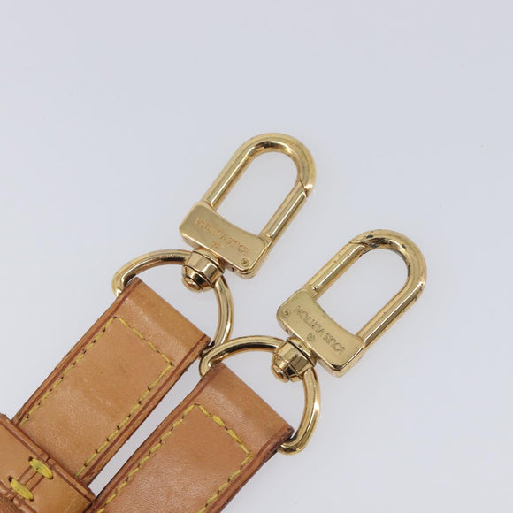 LOUIS VUITTON Shoulder Strap Leather Beige Gold Tone LV Auth BA16915
