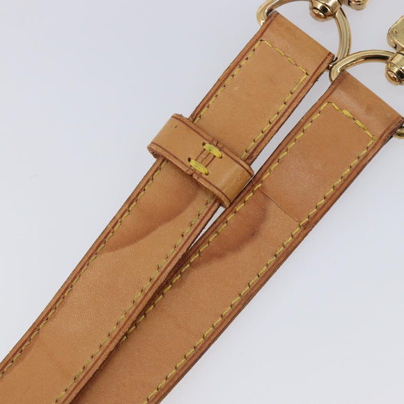 LOUIS VUITTON Shoulder Strap Leather Beige Gold Tone LV Auth BA16915