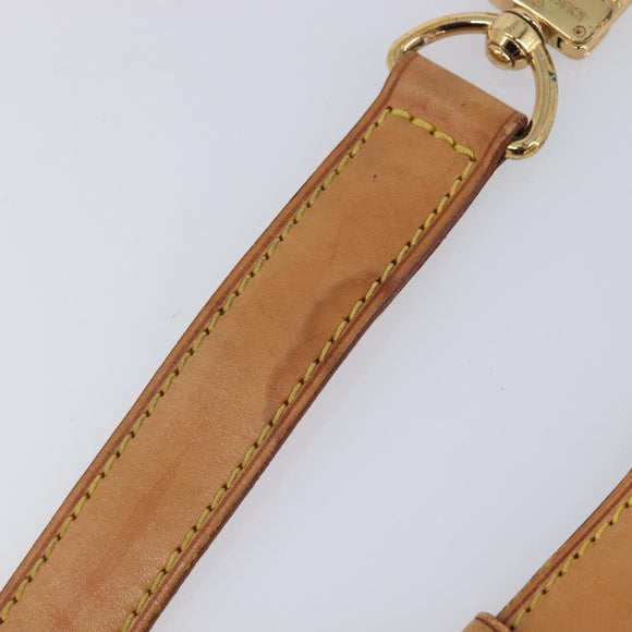 LOUIS VUITTON Shoulder Strap Leather Beige Gold Tone LV Auth BA16915