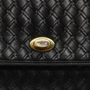 BALLY Hand Bag Leather Black Gold Auth BA1692-17