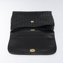 BALLY Hand Bag Leather Black Gold Auth BA1692-18