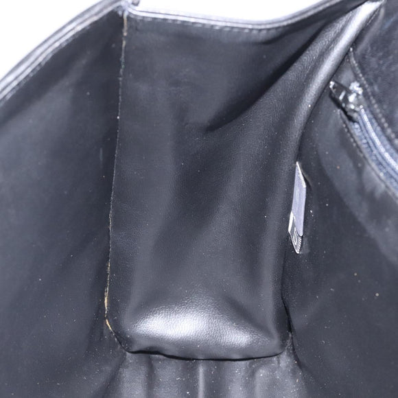 BALLY Hand Bag Leather Black Gold Auth BA1692