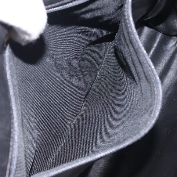 BALLY Hand Bag Leather Black Gold Auth BA1692